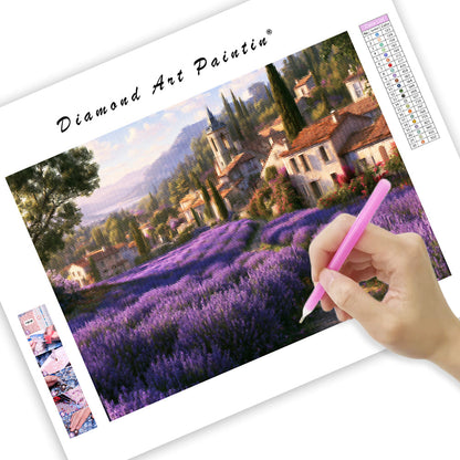 Lavender Village - Diamond Painting