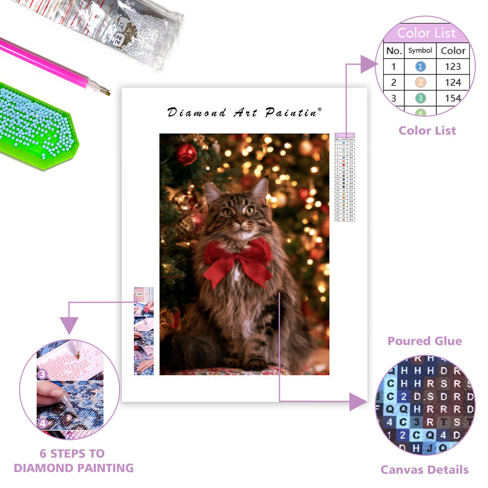Maine Coon Christmas - Diamond Painting