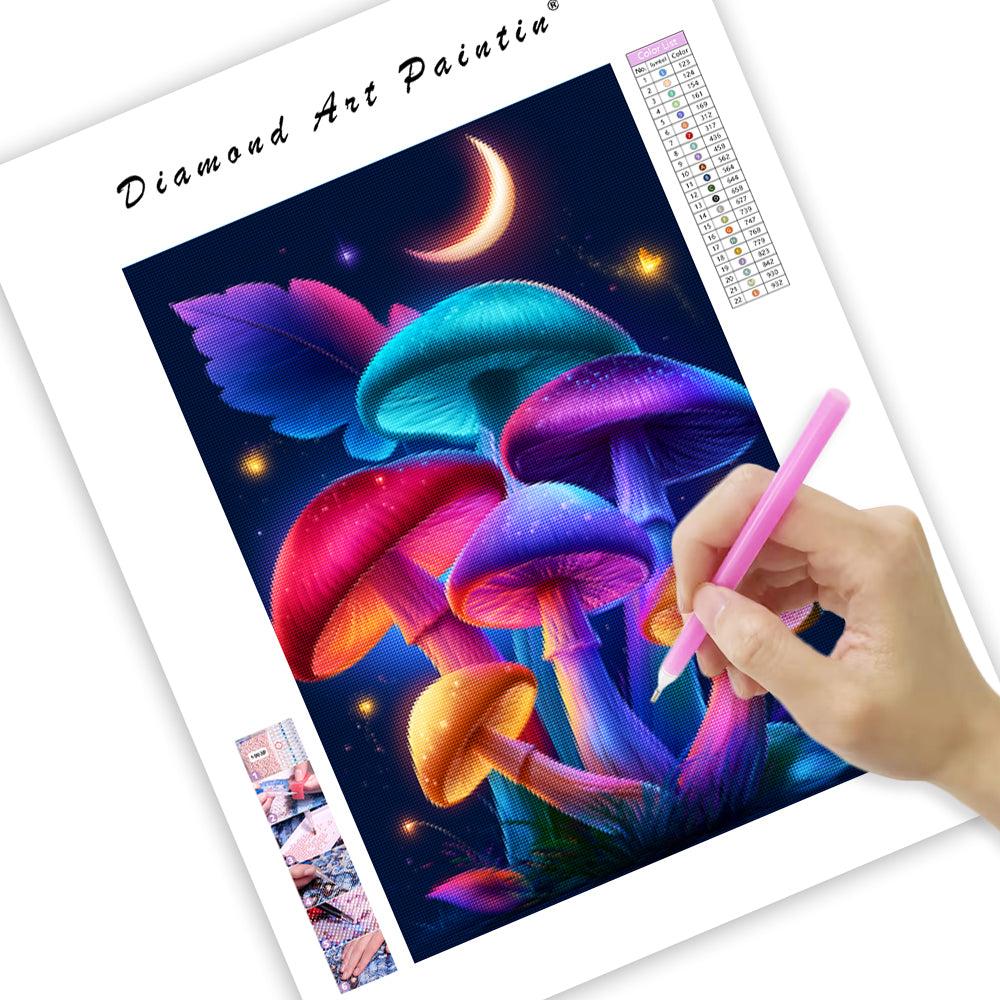 Midnight Mushrooms - Diamond Painting