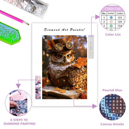 Steampunk Owl - Diamond Painting