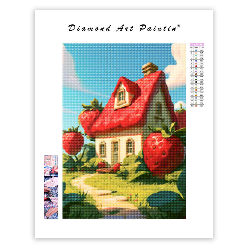 Strawberry Cottage - Diamond Painting