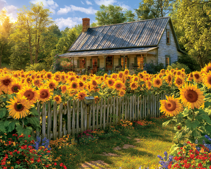 Sunflower Cottage - Diamond Painting