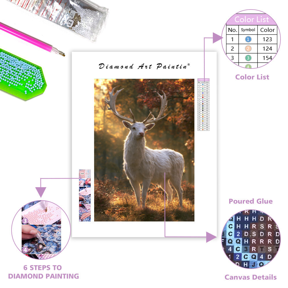 White Deer - Diamond Painting