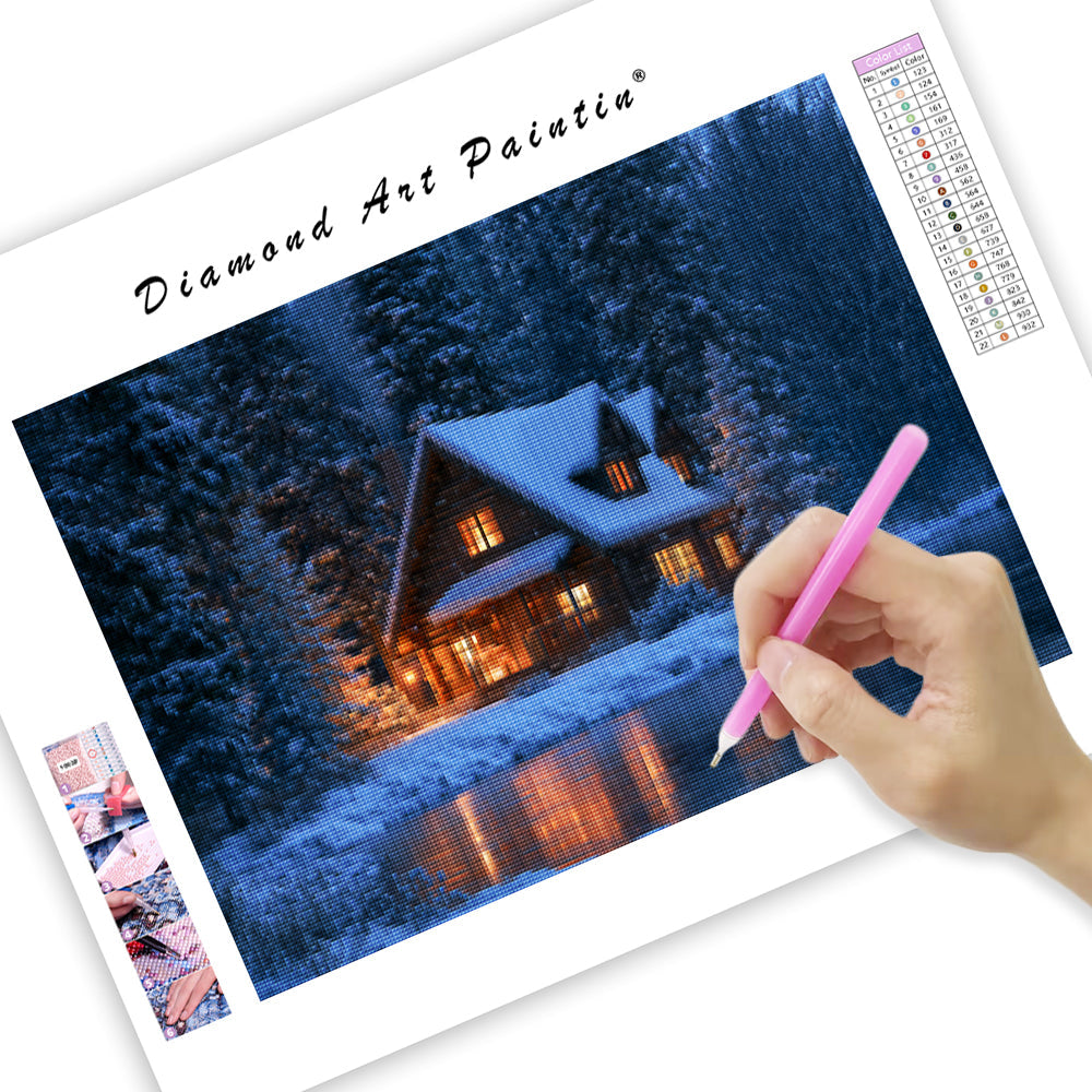 Winter Cabin - Diamond Painting