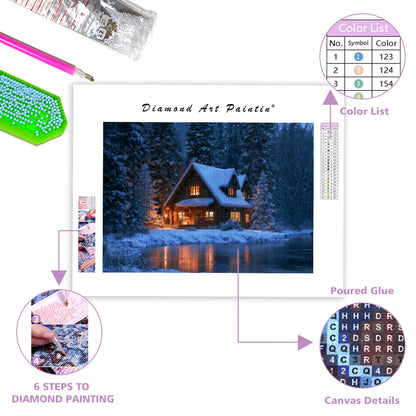 Winter Cabin - Diamond Painting