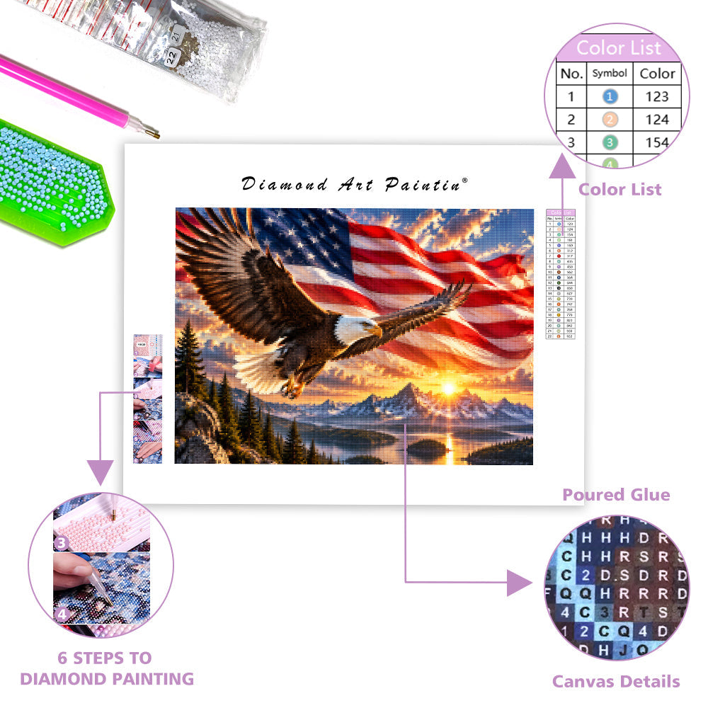 An eagle soars - Diamond Painting