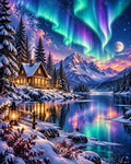 Aurora Lakeside - Diamond Painting