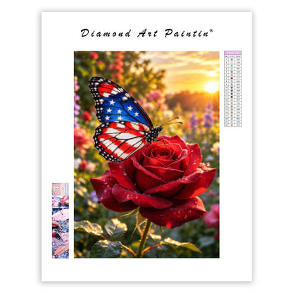 Butterfly Rose - Diamond Painting