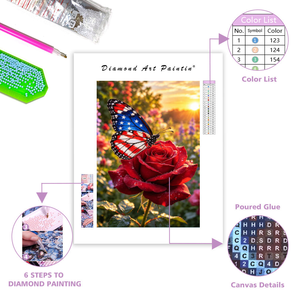 Butterfly Rose - Diamond Painting