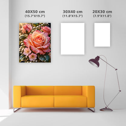 Dew-Kissed Rose - Diamond Painting