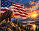 Eagle & National Flag - Diamond Painting