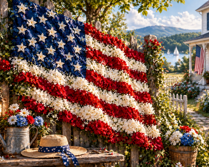 Floral National Flag Garden - Diamond Painting
