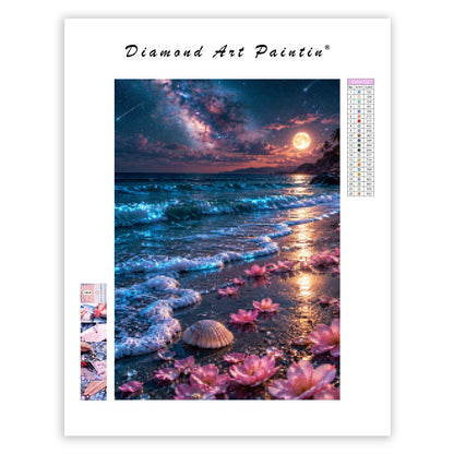 Fluorescent Beach - Diamond Painting