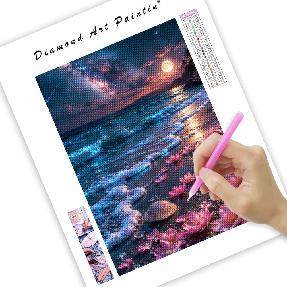 Fluorescent Beach - Diamond Painting