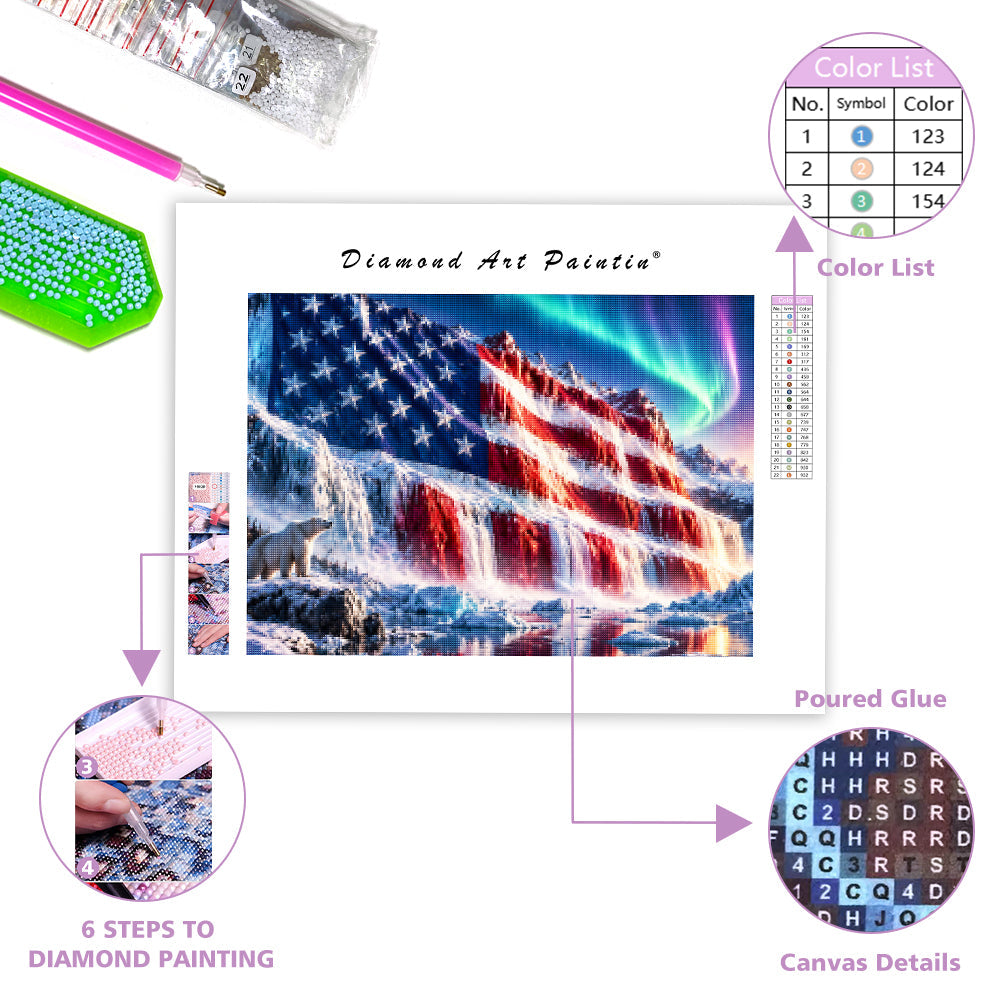 National Flag Waterfall - Diamond Painting