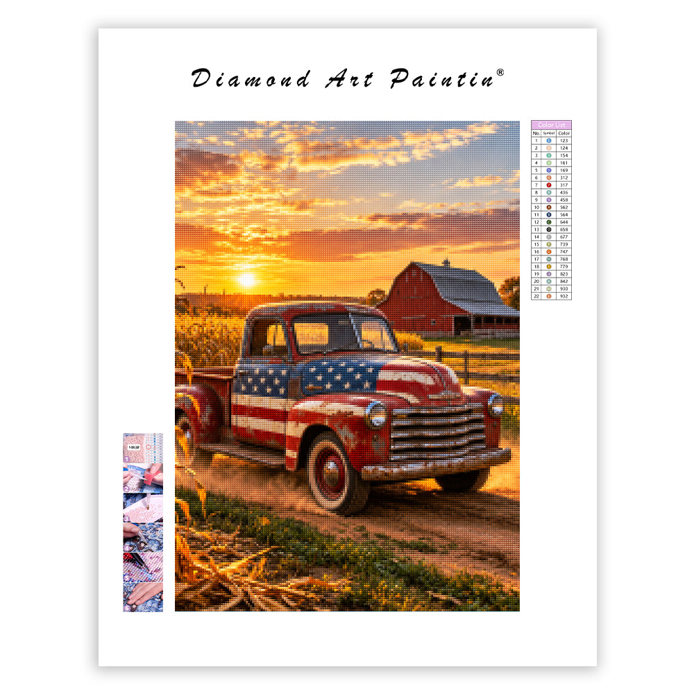 Scavenging pickup truck - Diamond Painting