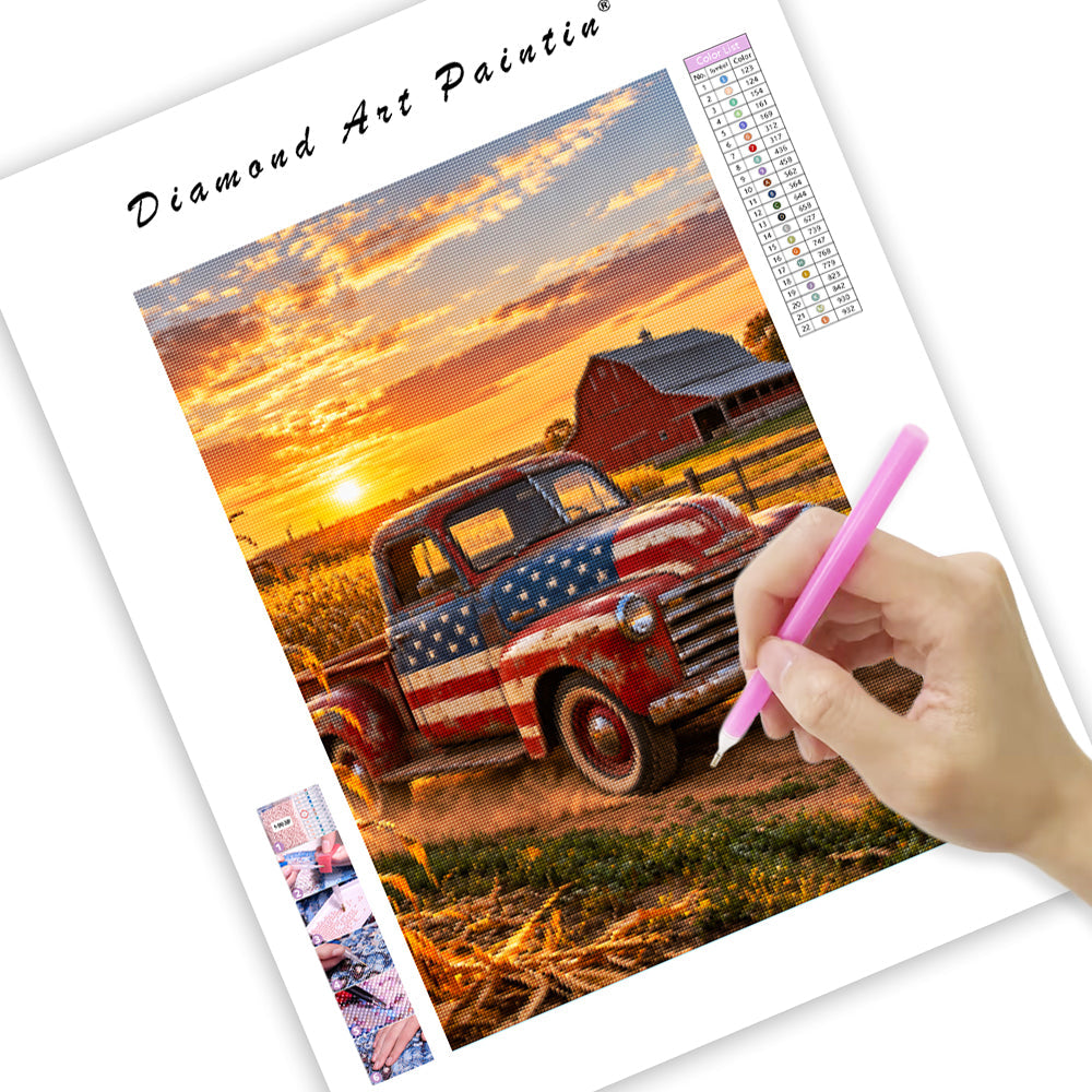Scavenging pickup truck - Diamond Painting