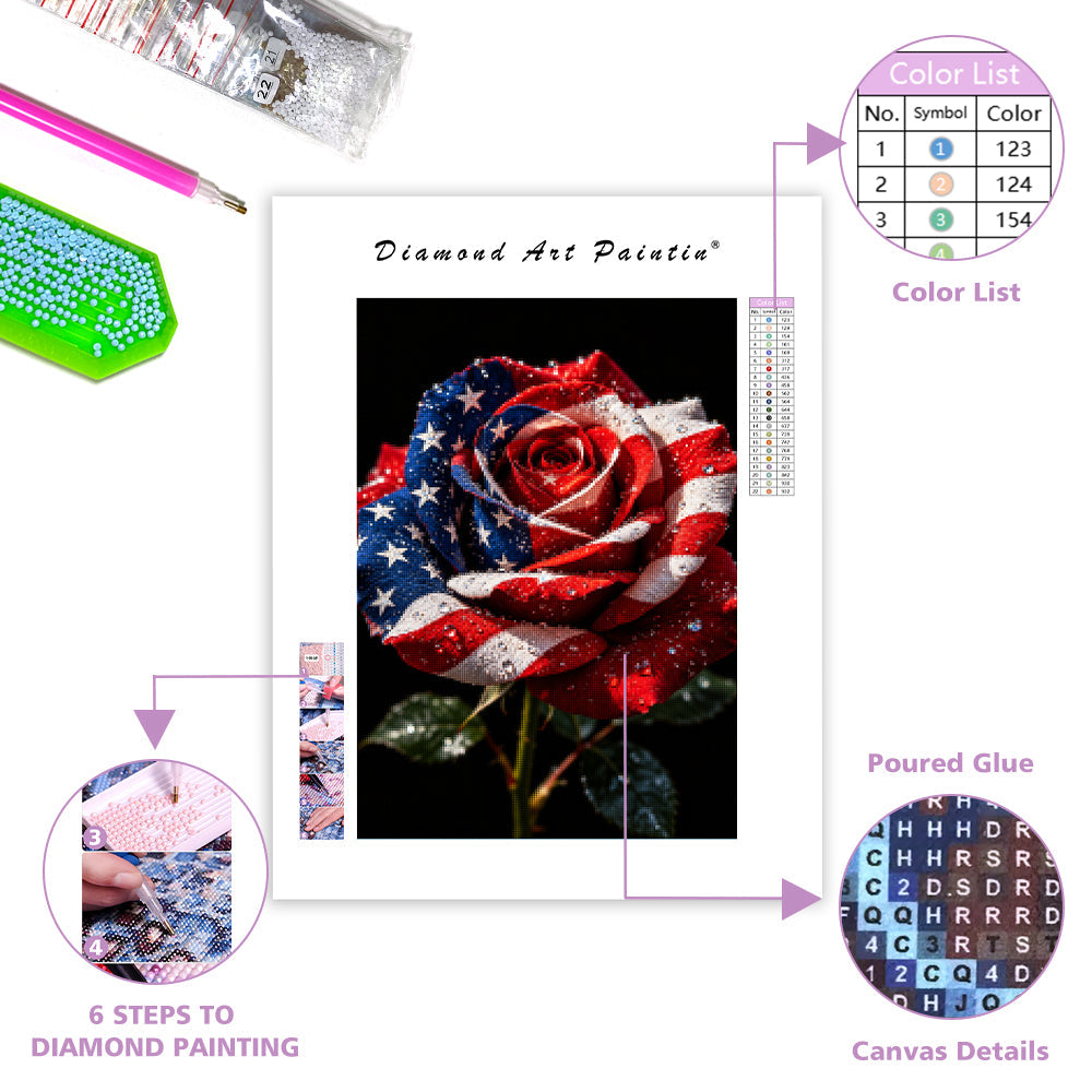 Star-Glitter Rose - Diamond Painting
