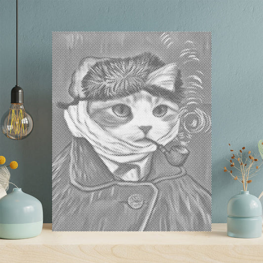 Self-Portrait of Cat - Dot Painting