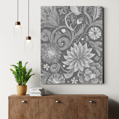 Vibrant Flower Swirls - Dot Painting