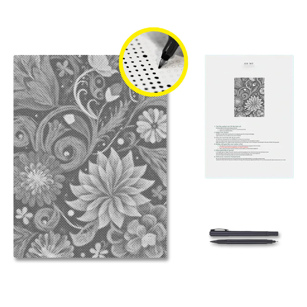Vibrant Flower Swirls - Dot Painting