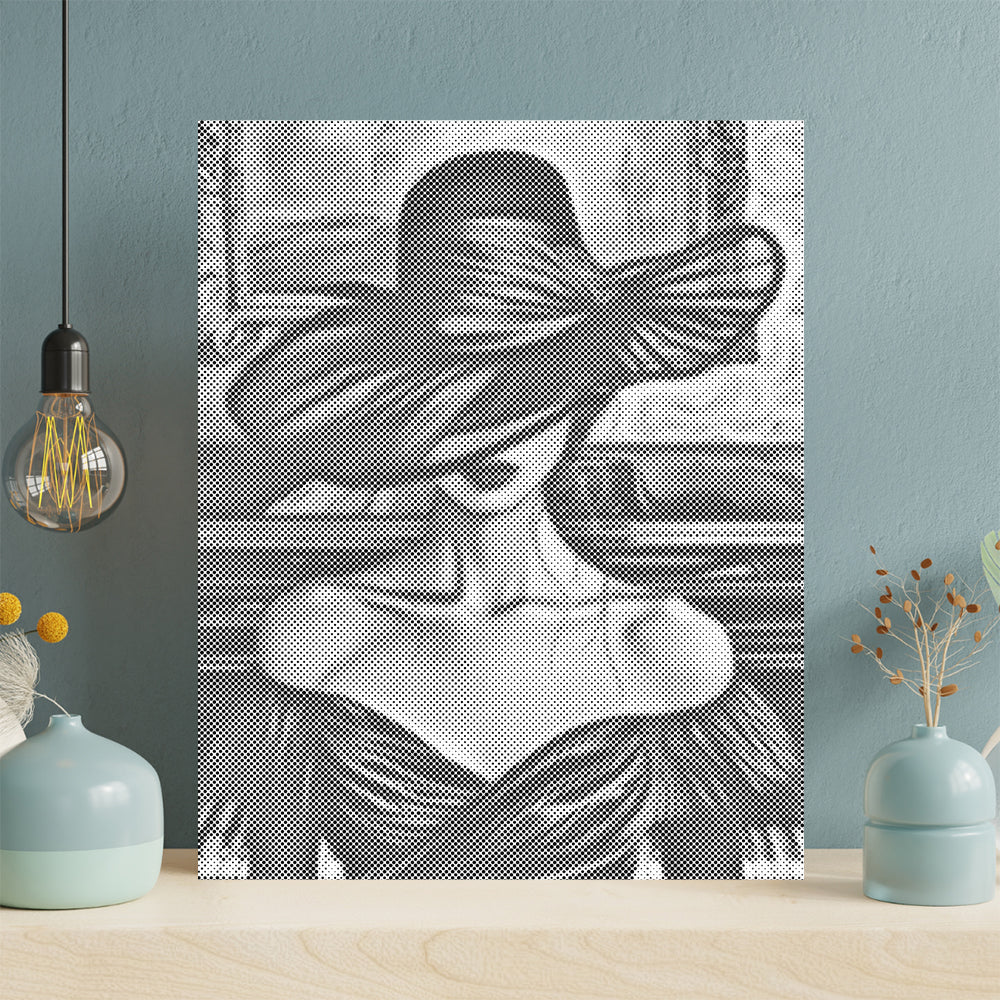 Woman by Grand Piano - Dot Painting