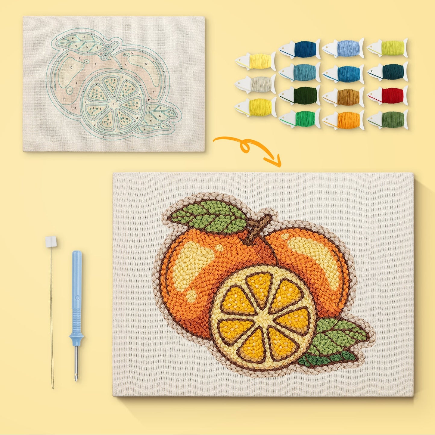 Citrus Fruits - Punch Needle
