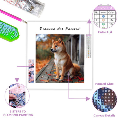 Shiba Inu Contemplating - Diamond Painting