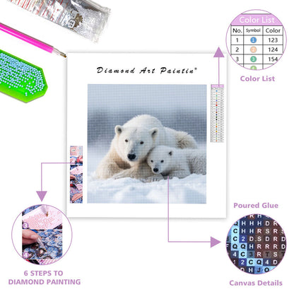 Polar Bear Mother and Cub - Diamond Painting