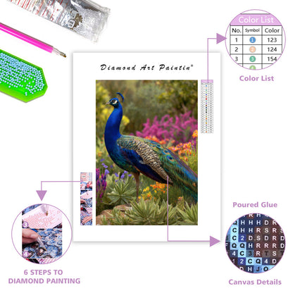 Peacock in the Garden - Diamond Painting