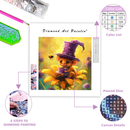 Tea Party Mouse - Diamond Painting