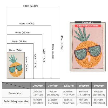 Cool Pineapple- Punch Needle