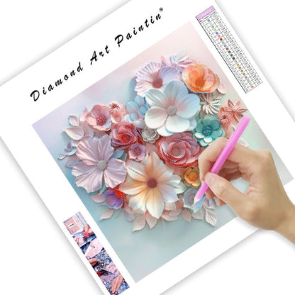 Floral Heart Love - Diamond Painting