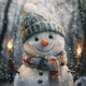 Cute Snowman in Forest - Diamond Painting