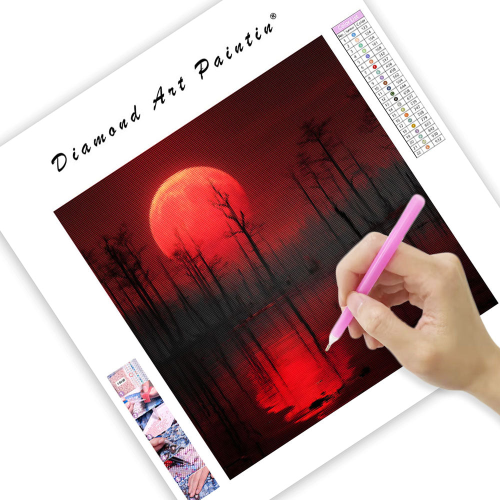 Blood Moon Swamp - Diamond Painting