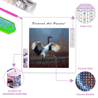 Red-crowned Crane Dance - Diamond Painting