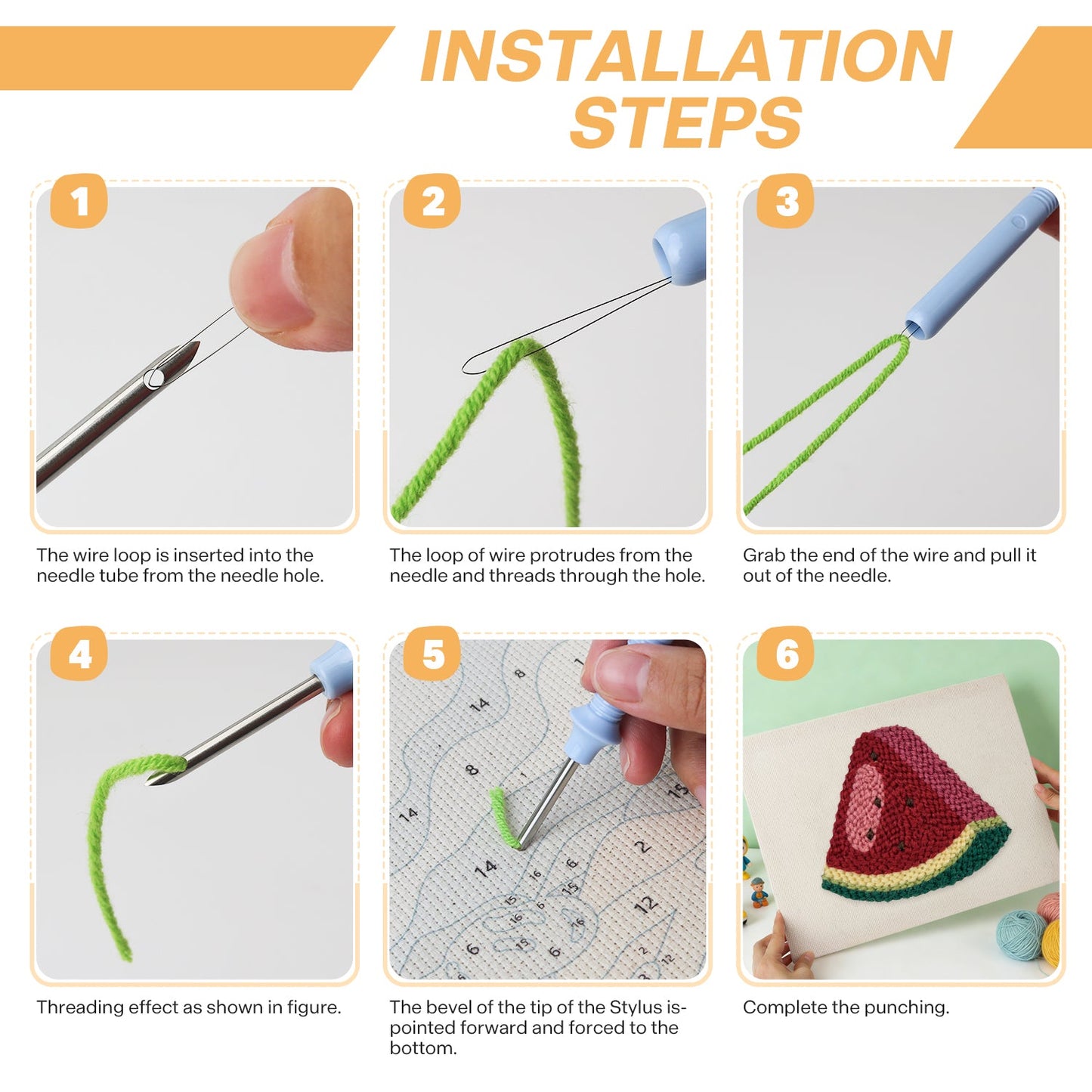 Watermelon Slice - Punch Needle
