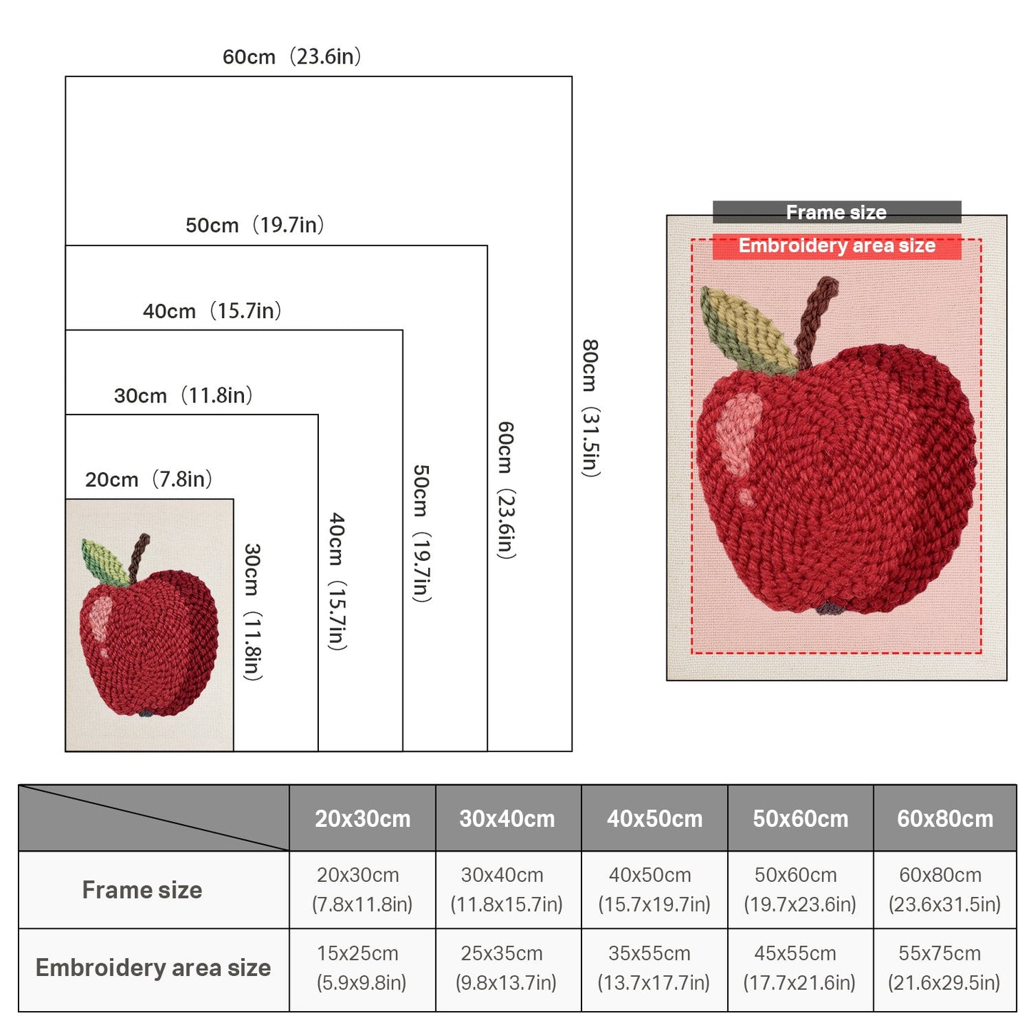 Red Apple - Punch Needle
