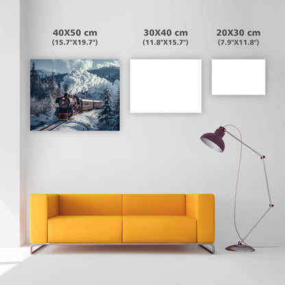 Steam Train Winter - Diamond Painting