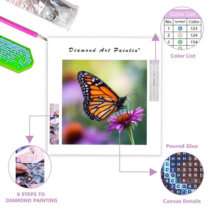 Monarch on Coneflower - Diamond Painting