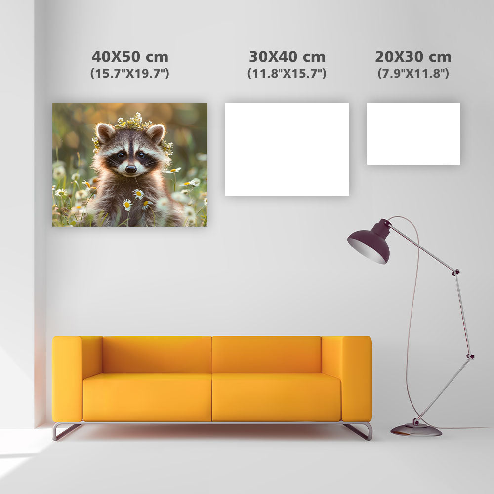 Flower Raccoon - Diamond Painting