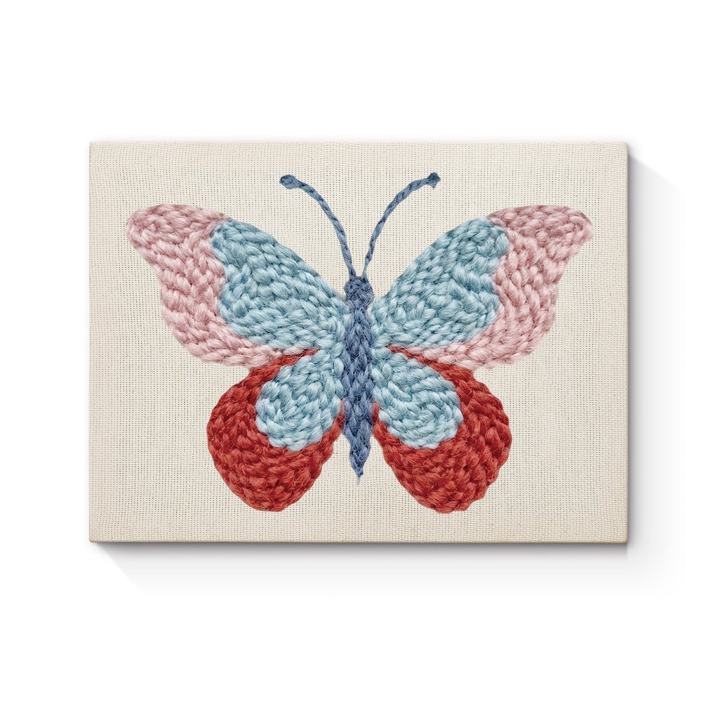 Blue & Red Butterfly - Punch Needle