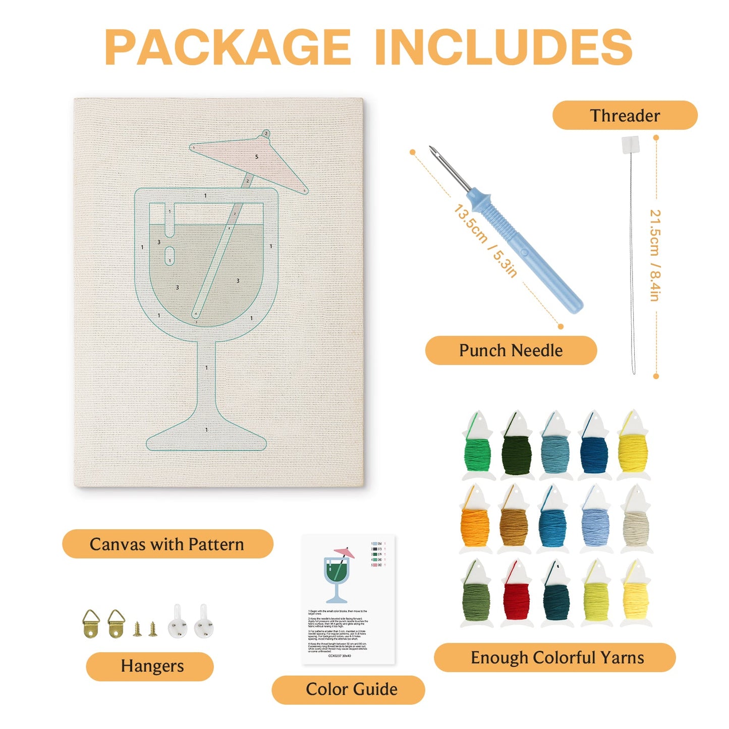 Tropical Green Beverage - Punch Needle