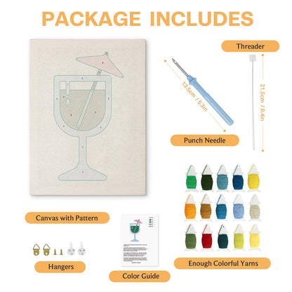 Tropical Green Beverage - Punch Needle