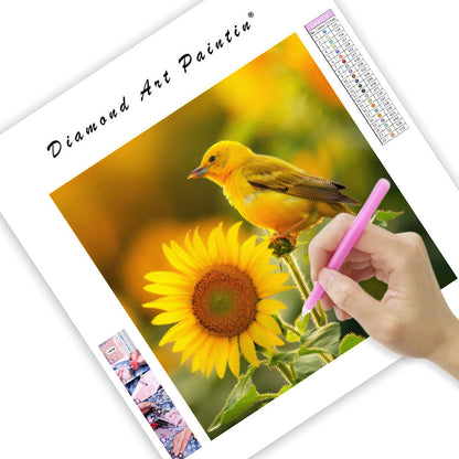 Sunflower Bird - Diamond Painting