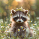 Flower Raccoon - Diamond Painting