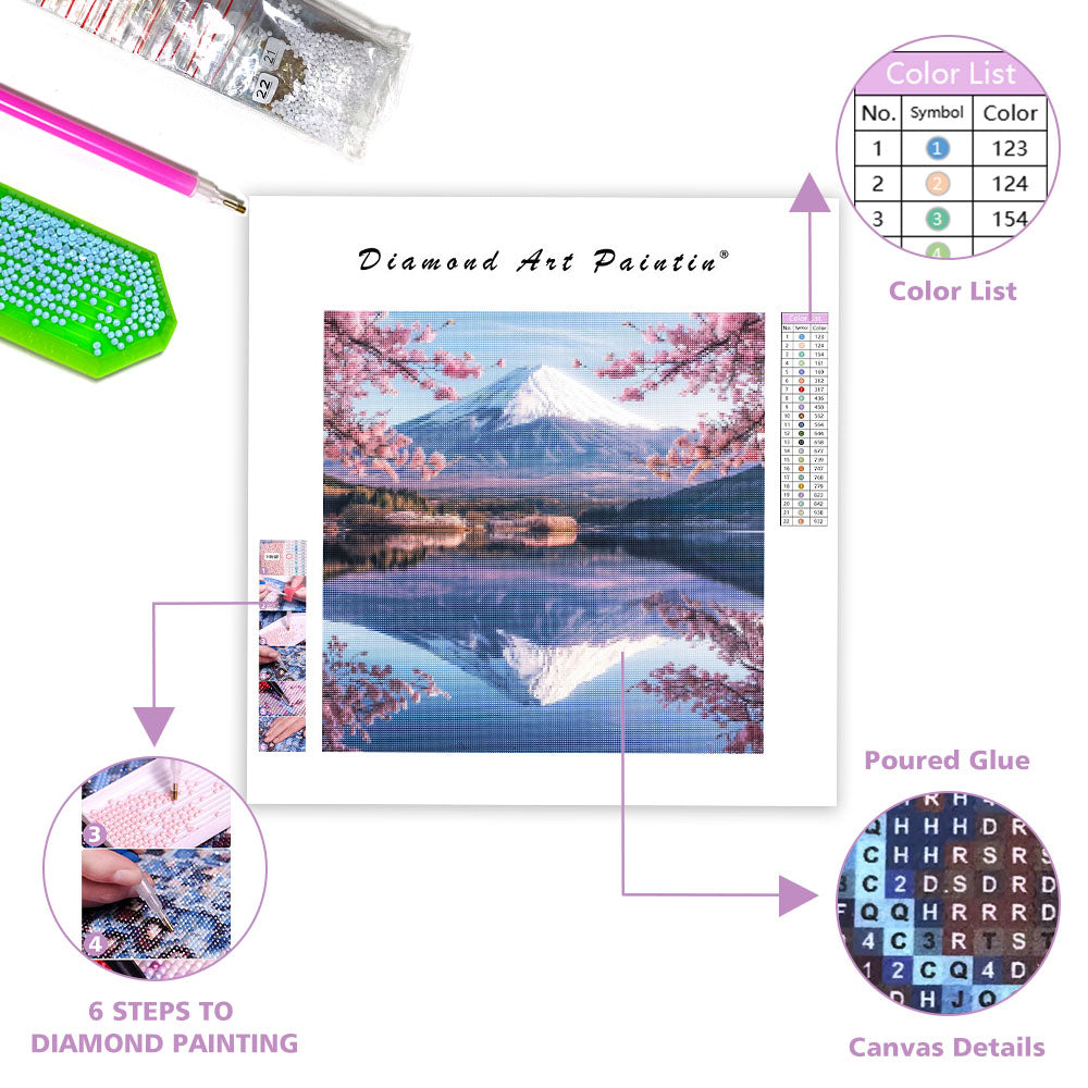 Fuji Cherry Reflection - Diamond Painting