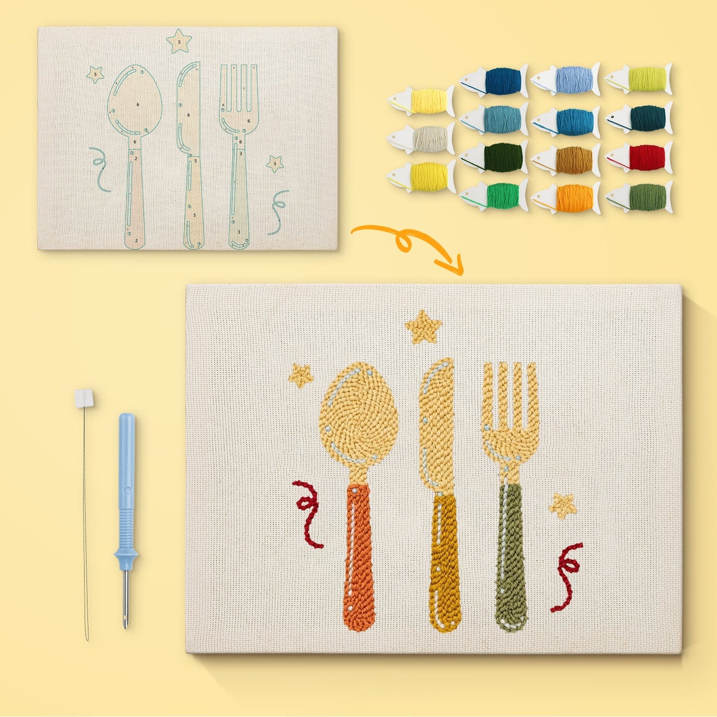 Spoons & Forks- Punch Needle