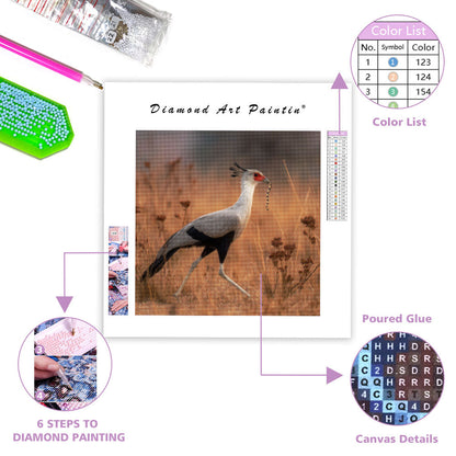 Secretary Bird Hunting - Diamond Painting