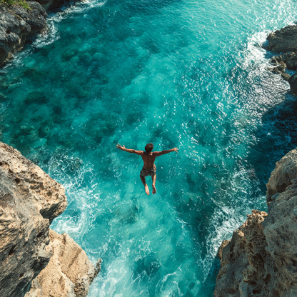 Cliff Diver in Mid-Air - Diamond Painting